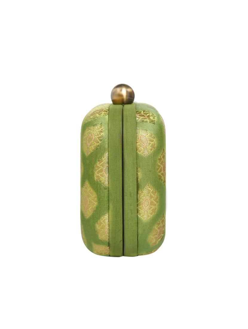 green silk box clutch - 15123030 - Zoom Image - 4