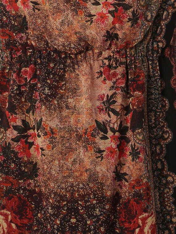 brown printed blouson dress - 15123841 - Zoom Image - 4