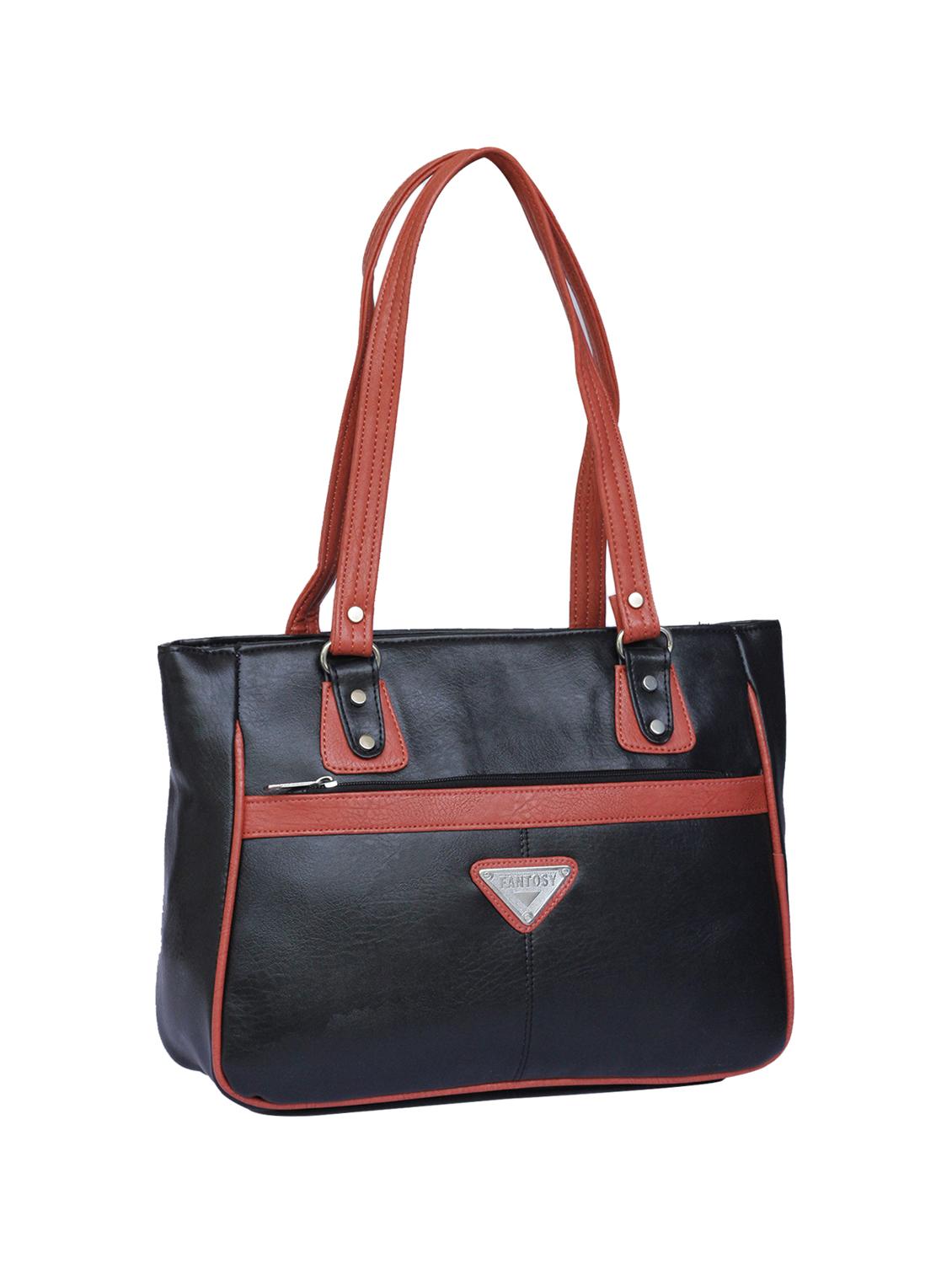black leatherette regular handbag - 15123949 - Zoom Image - 4