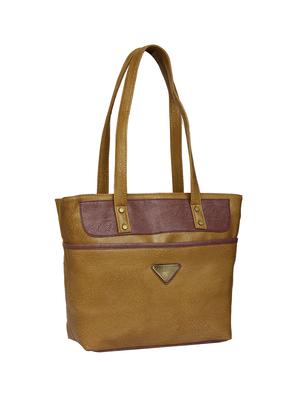 brown leatherette regular handbag - 15123952 - Standard Image - 4