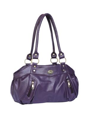 purple leatherette regular handbag - 15123957 - Standard Image - 4