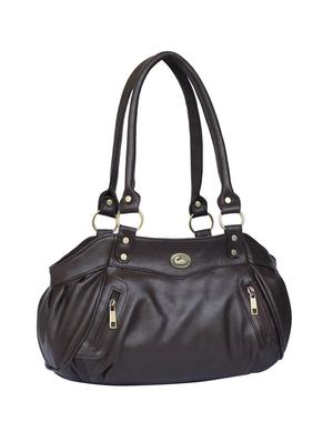 brown leatherette regular handbag - 15123958 - Standard Image - 4