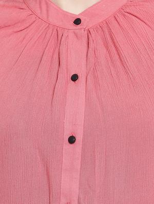 pink solid cotton shirt - 15124097 - Standard Image - 4