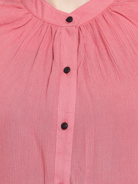 pink solid cotton shirt - 15124097 - Zoom Image - 4