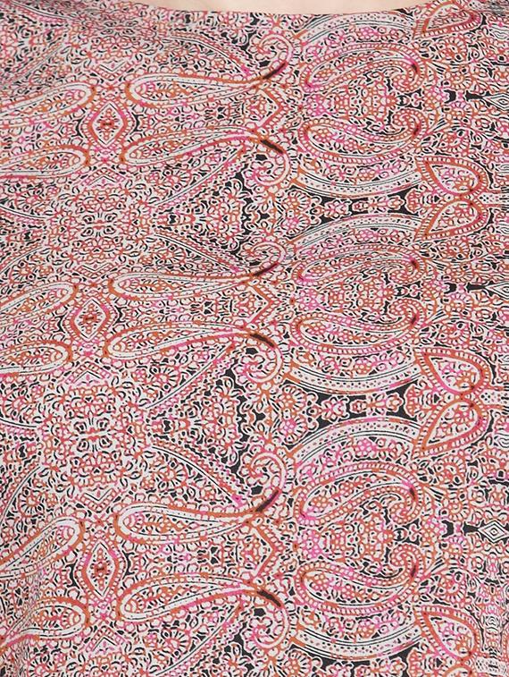 red printed crepe a-line set - 15124378 - Zoom Image - 4