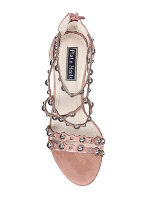 pink suede ankle strap sandals - 15124820 - Standard Image - 4