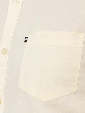 yellow cotton linen casual shirt - 15127115 - Standard Image - 4