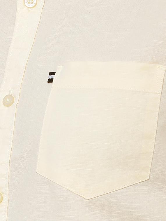yellow cotton linen casual shirt - 15127115 - Zoom Image - 4