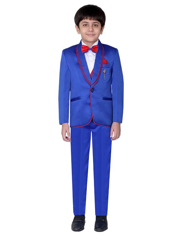 blue cotton blend suit set - 15127921 - Zoom Image - 4