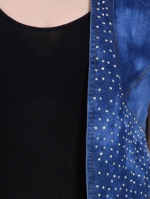 bow detail sleeveless embellished summer jacket - 15128189 - Standard Image - 4