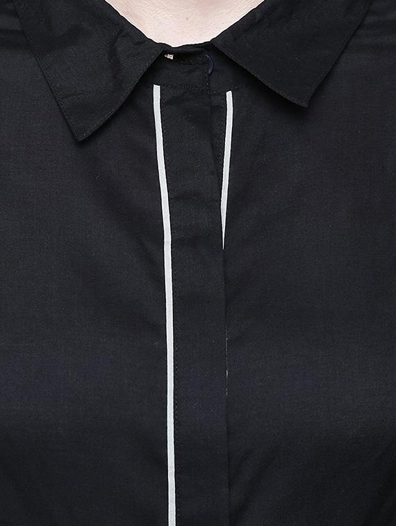 black cotton regular shirt - 15128715 - Zoom Image - 4