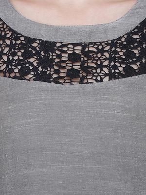 grey solid viscose top - 15128720 - Standard Image - 4