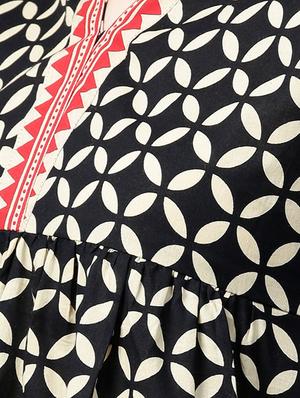 Black Cotton Printed a-line Kurta With Skirt - 15129030 - Standard Image - 4