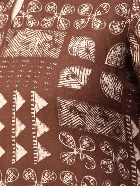Brown Rayon Printed Straight Kurta With Palazzo - 15129056 - Zoom Image - 4