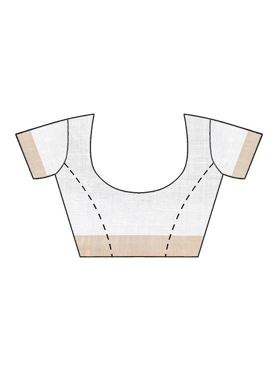 white cotton gadwal saree with blouse - 15131965 - Zoom Image - 4