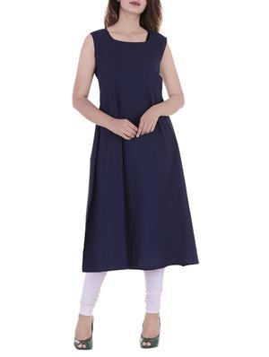 blue cotton layered kurta - 15132551 - Standard Image - 4