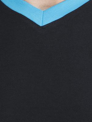 black cotton color block t-shirt - 15135350 - Standard Image - 4