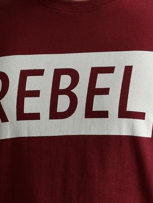 maroon cotton chest print tshirt - 15136124 - Standard Image - 4