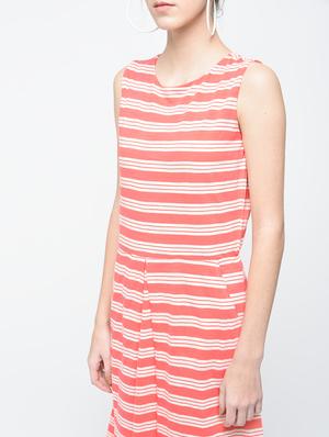 pink striped cotton a-line dress - 15136251 - Standard Image - 4