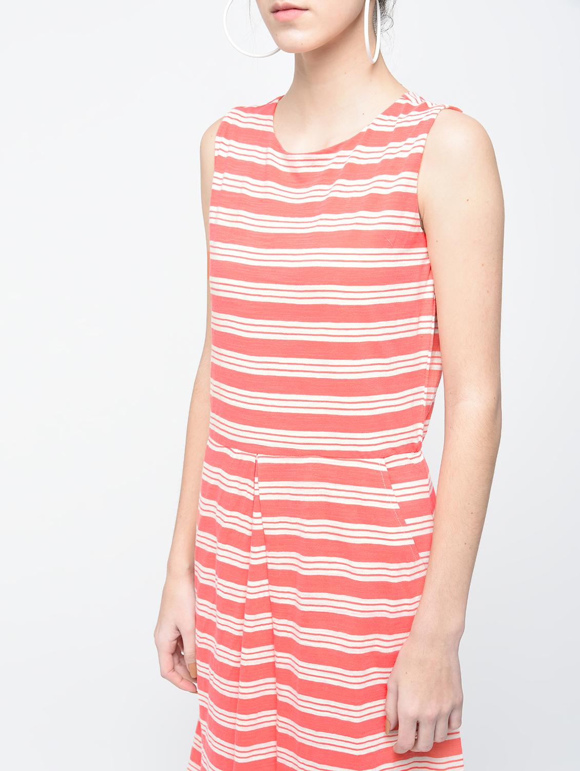 pink striped cotton a-line dress - 15136251 - Zoom Image - 4