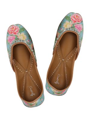 turquoise slip on jutis - 15136688 - Standard Image - 4