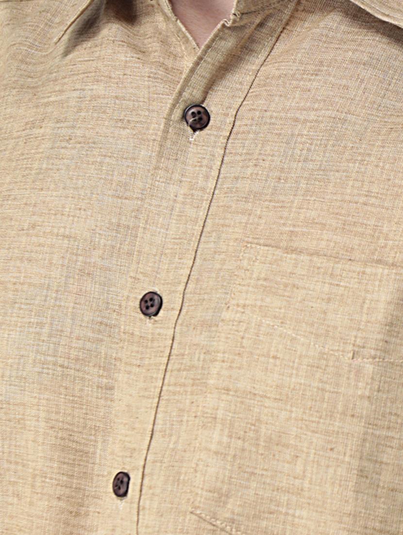 beige linen casual shirt - 15137099 - Zoom Image - 4