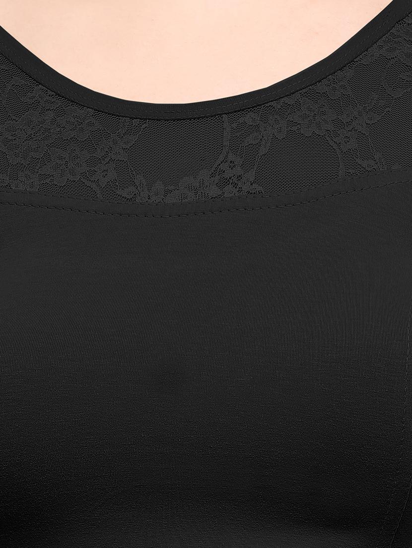 Net yoke solid blouse - 15138393 - Zoom Image - 4