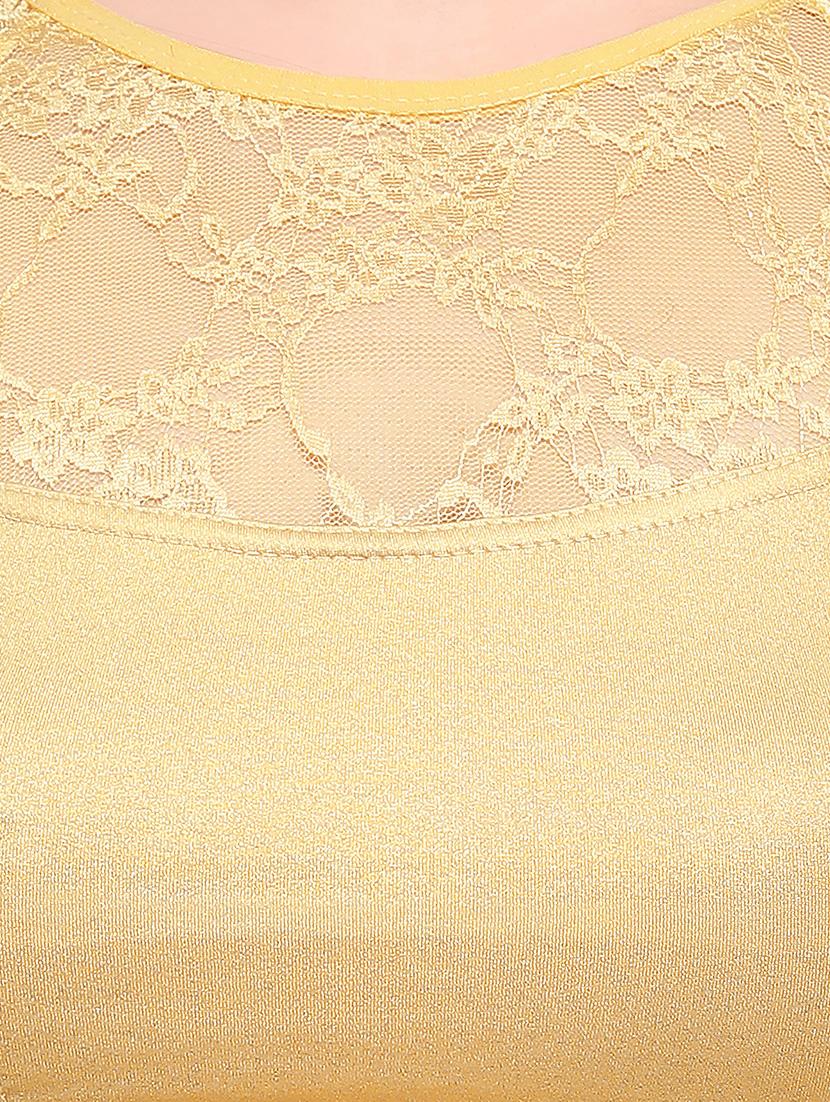 gold cotton solid blouse - 15138397 - Zoom Image - 4