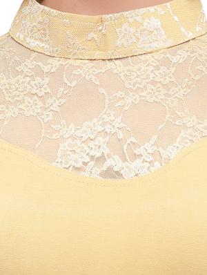 net yoke solid stitched blouse - 15138400 - Standard Image - 4