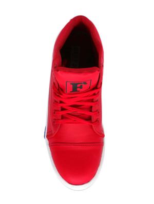 red leatherette lace up sneaker - 15141503 - Standard Image - 4