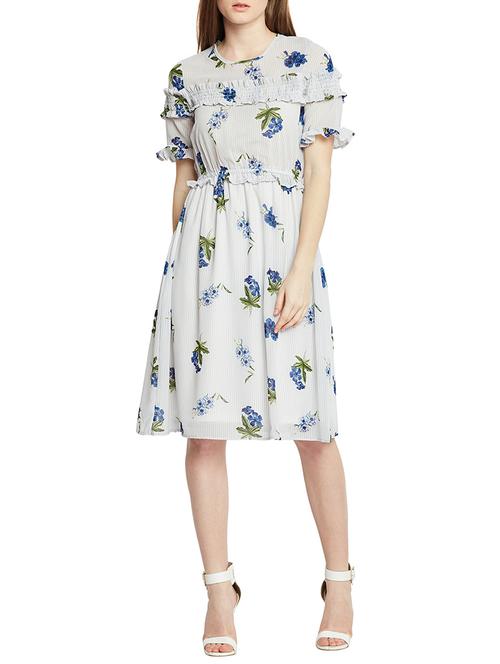 white floral blouson dress - 15141721 - Very Small Image - 1
