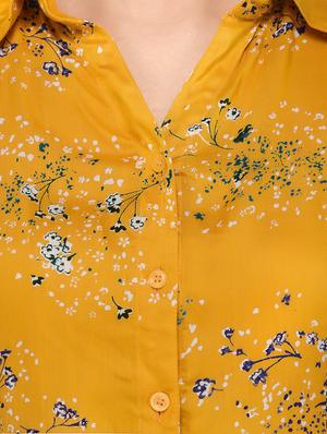 yellow printed rayon shirt - 15142431 - Standard Image - 4
