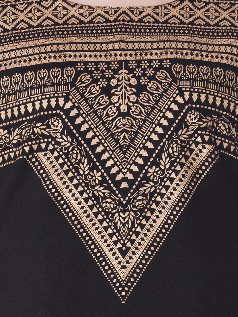 black rayon layered kurta - 15142602 - Zoom Image - 4