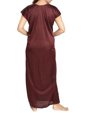 pink satin printed nightwear set - 15143306 - Standard Image - 7