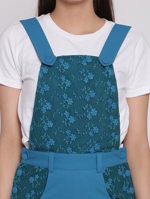lace panel button detail dungaree - 15143723 - Standard Image - 4