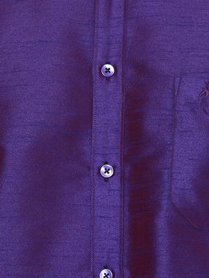 purple silk blend casual shirt - 15144201 - Standard Image - 4