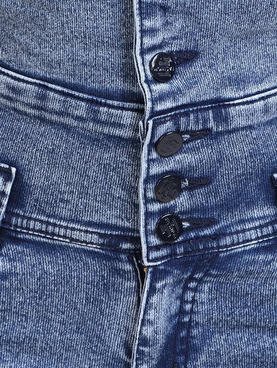 blue solid denim dungree - 15144470 - Zoom Image - 4