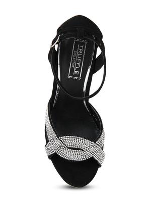black patent leather ankle strap sandals - 15144719 - Standard Image - 4