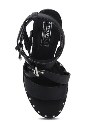 black patent leather ankle strap sandals - 15144724 - Standard Image - 4