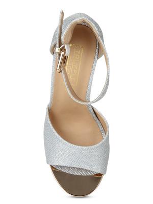 silver patent leather ankle strap sandals - 15144745 - Standard Image - 4