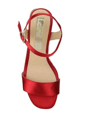 Red and White Ankle Strap Wedges - 15144764 - Standard Image - 4