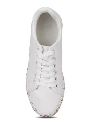 white patent leather laceup sneakers - 15144781 - Standard Image - 4