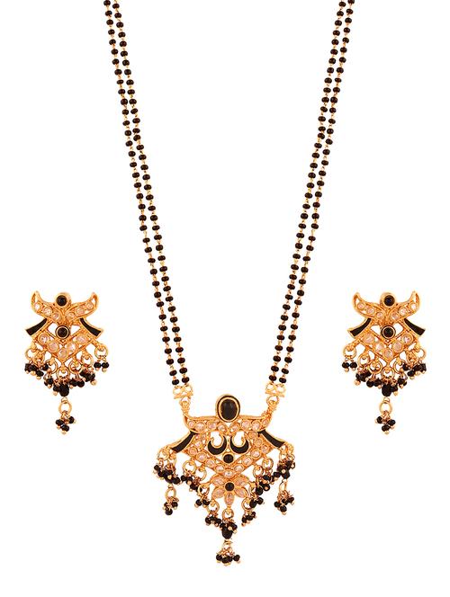 Mangalsutra & earrings set - 15146234 - Very Small Image - 1
