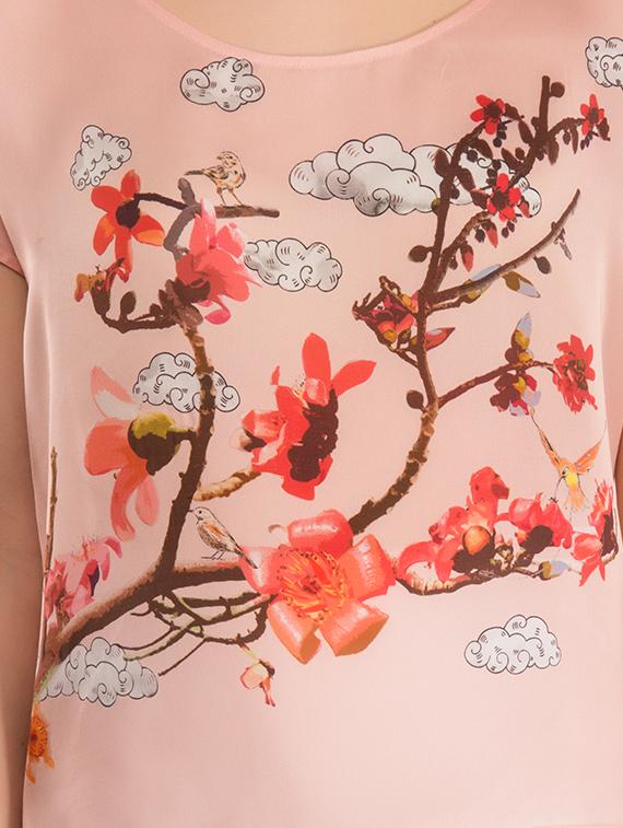 pink printed cotton top - 15146555 - Zoom Image - 4