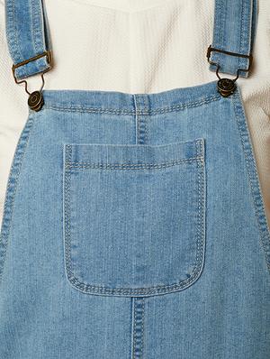 solid blue denim dungaree - 15146707 - Standard Image - 4