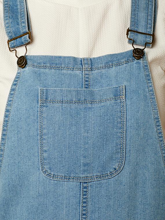solid blue denim dungaree - 15146707 - Zoom Image - 4