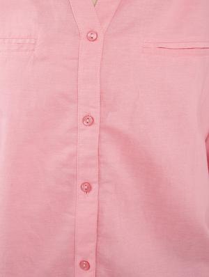 pink solid rayon shirt - 15146800 - Standard Image - 4