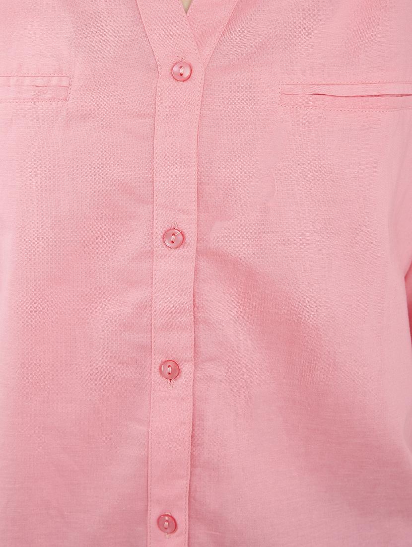 pink solid rayon shirt - 15146800 - Zoom Image - 4