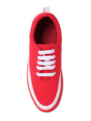red mesh lace up sneaker - 15146988 - Standard Image - 4