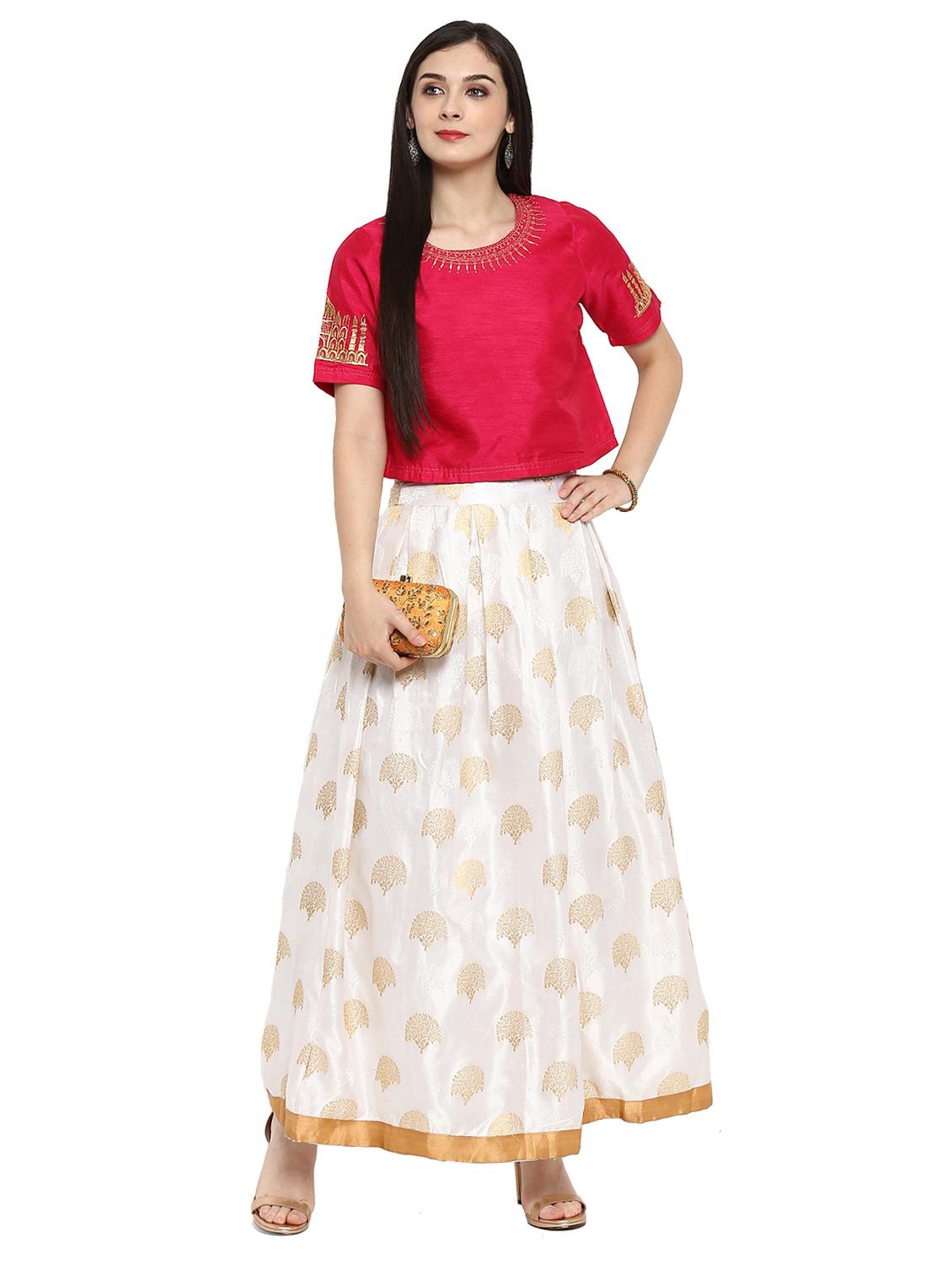 Foil printed flared skirt - 15149825 - Zoom Image - 4